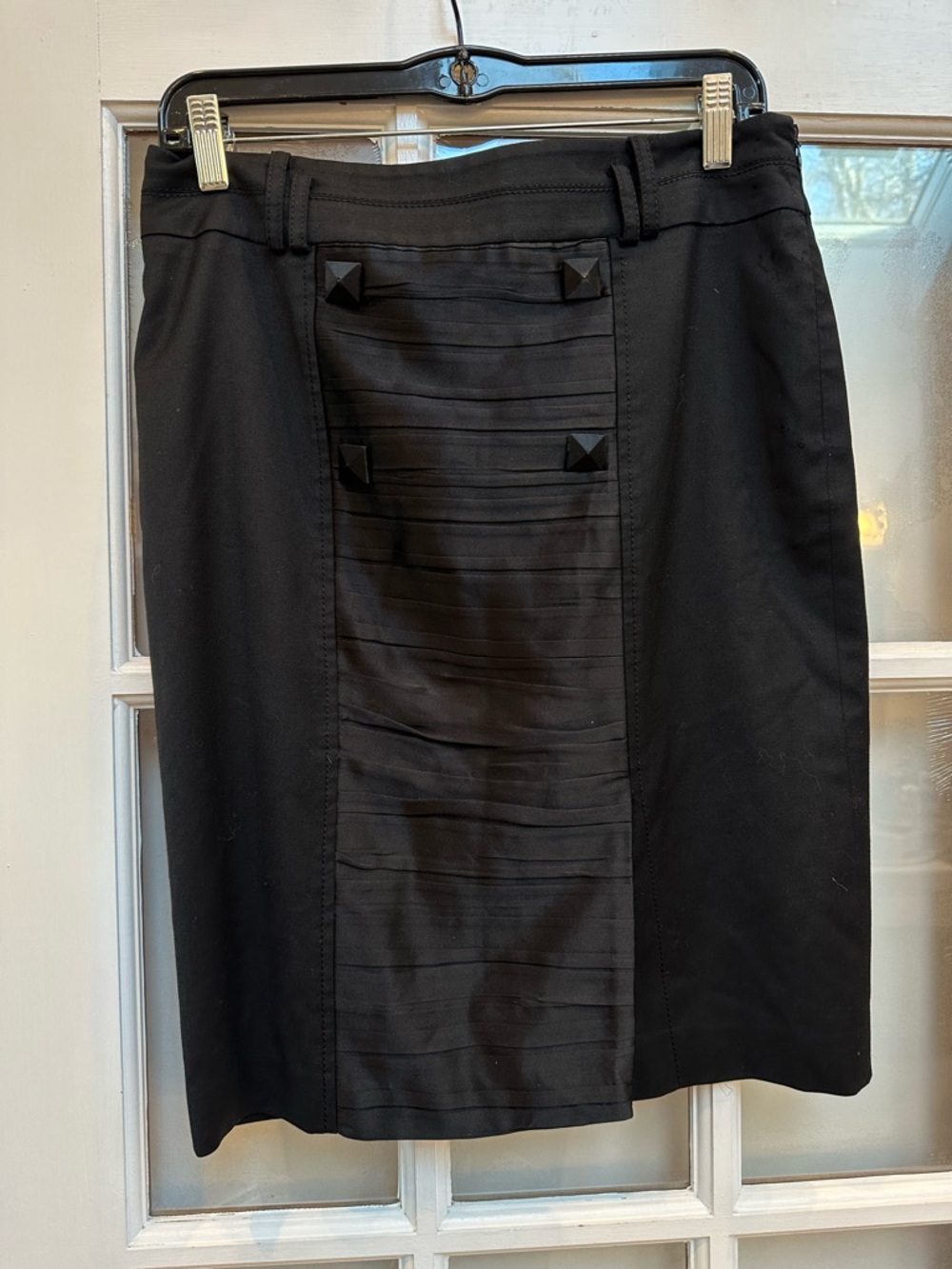 Mojo S.Phine Black Studded Grunge Punk Goth Chic Pencil Skirt Size Large L